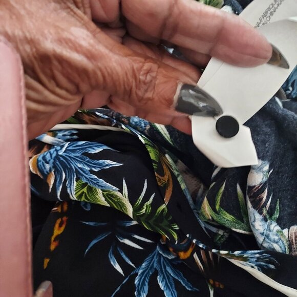 Zara Tropical Print Wide Leg Jumpsuit Size XS - Picture 9 of 16